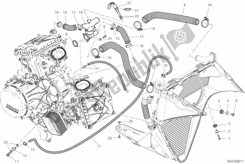 Alle onderdelen voor de Koelsysteem van de Ducati Superbike 959 Panigale ABS Brasil 2019